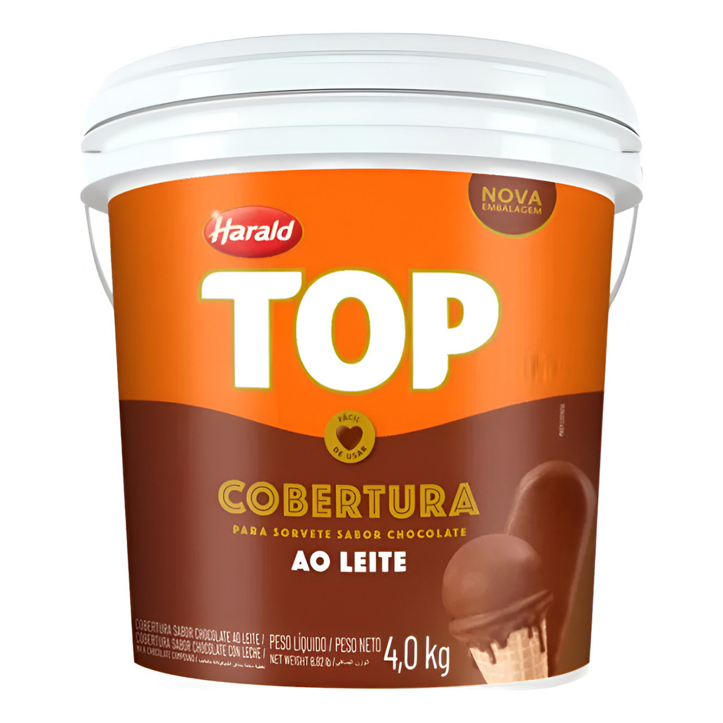 Cobertura Sorvete Top Chocolate Ao Leite Balde 4kg Harald