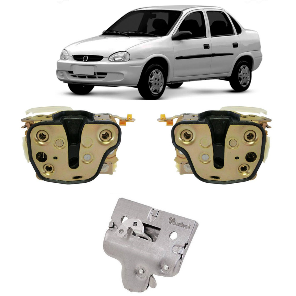 Kit Fechadura Porta Dianteira Mecanica E Porta Malas Corsa 1996/2016