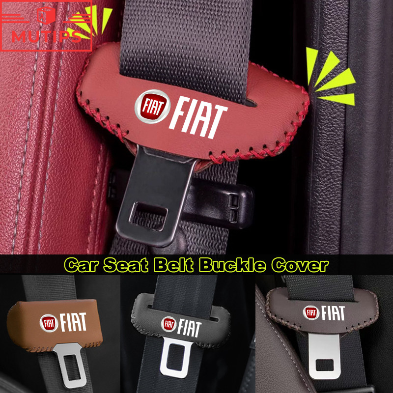 Capa Protetora De Fivela De Cinto De Segurança Para Carro Fiat Clipe De Couro Manga Anti Arranhões Strada Argo Mobi Toro Fastback Pulse Cronos Scudo 500 Titano Palio Idea Uno Punto
