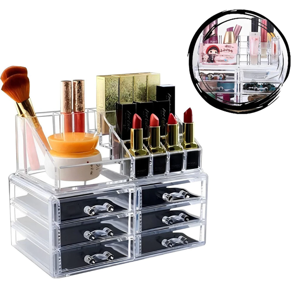 Organizador Cosméticos Porta Maquiagem De Acrílico 6 Gavetas