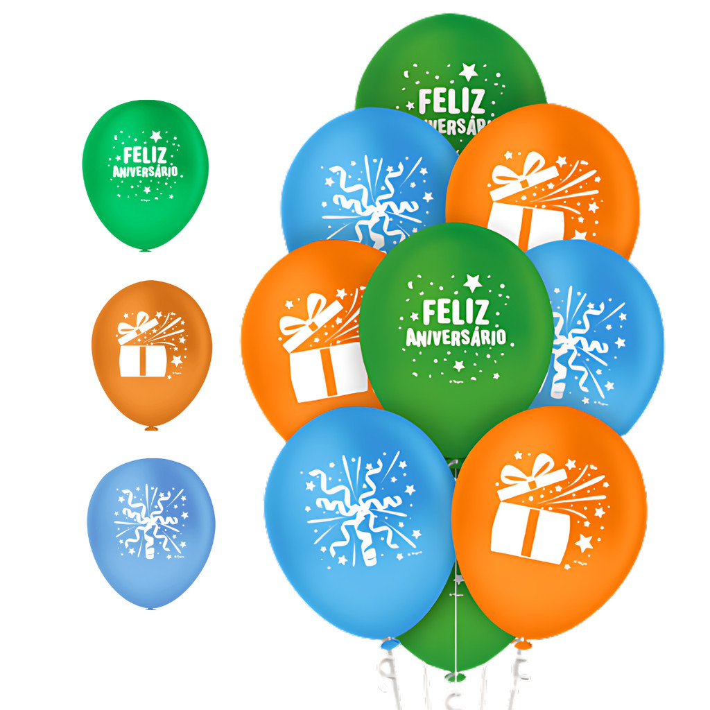 25~125 BALAO REDONDO FESTA FELIZ ANIVERSÁRIO  9 POL REGINA em Oferta na Shopee