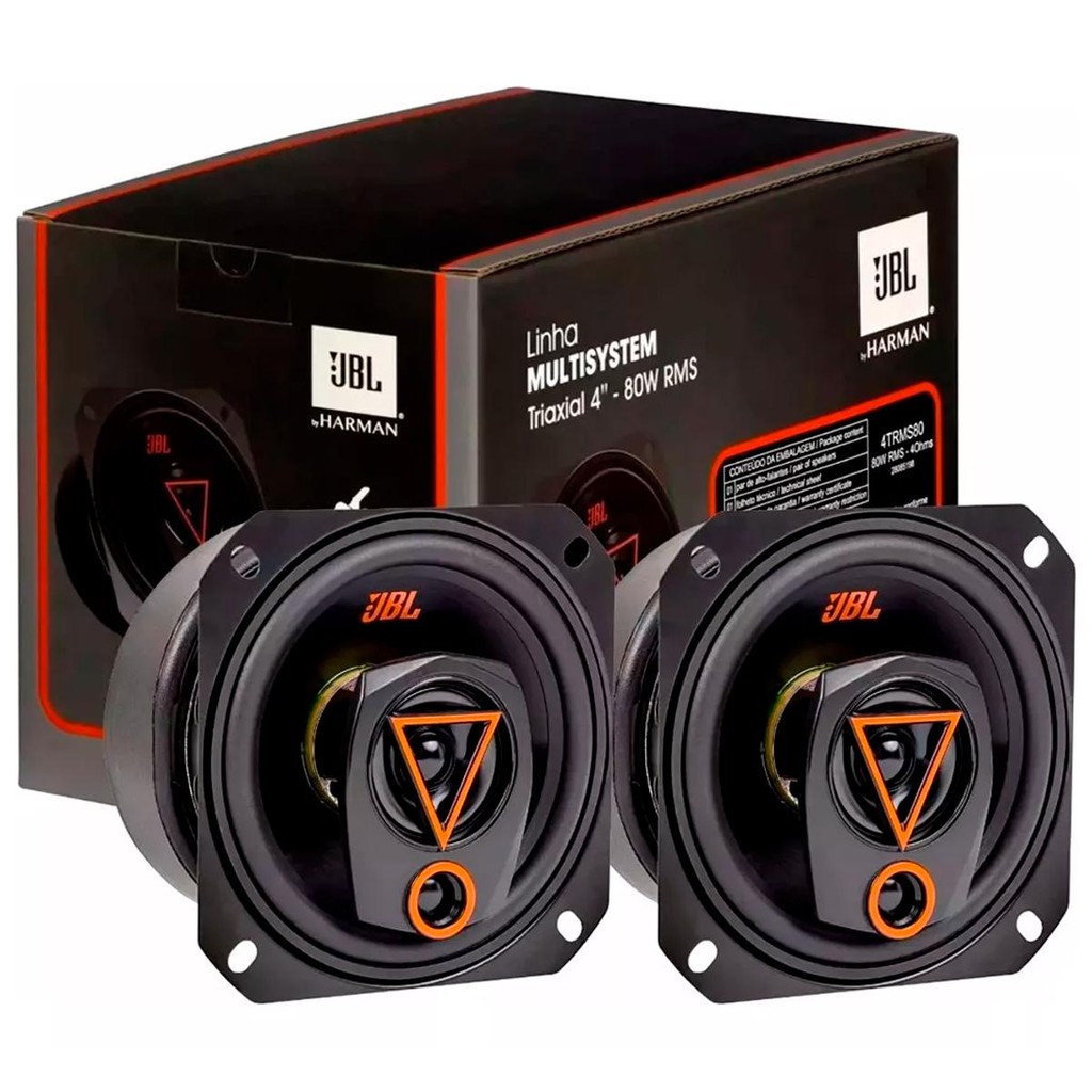 Par de Alto Falantes Automotivo Triaxial JBL 4trms80 4 Polegadas Triaxial 80W RMS 4 Ohms