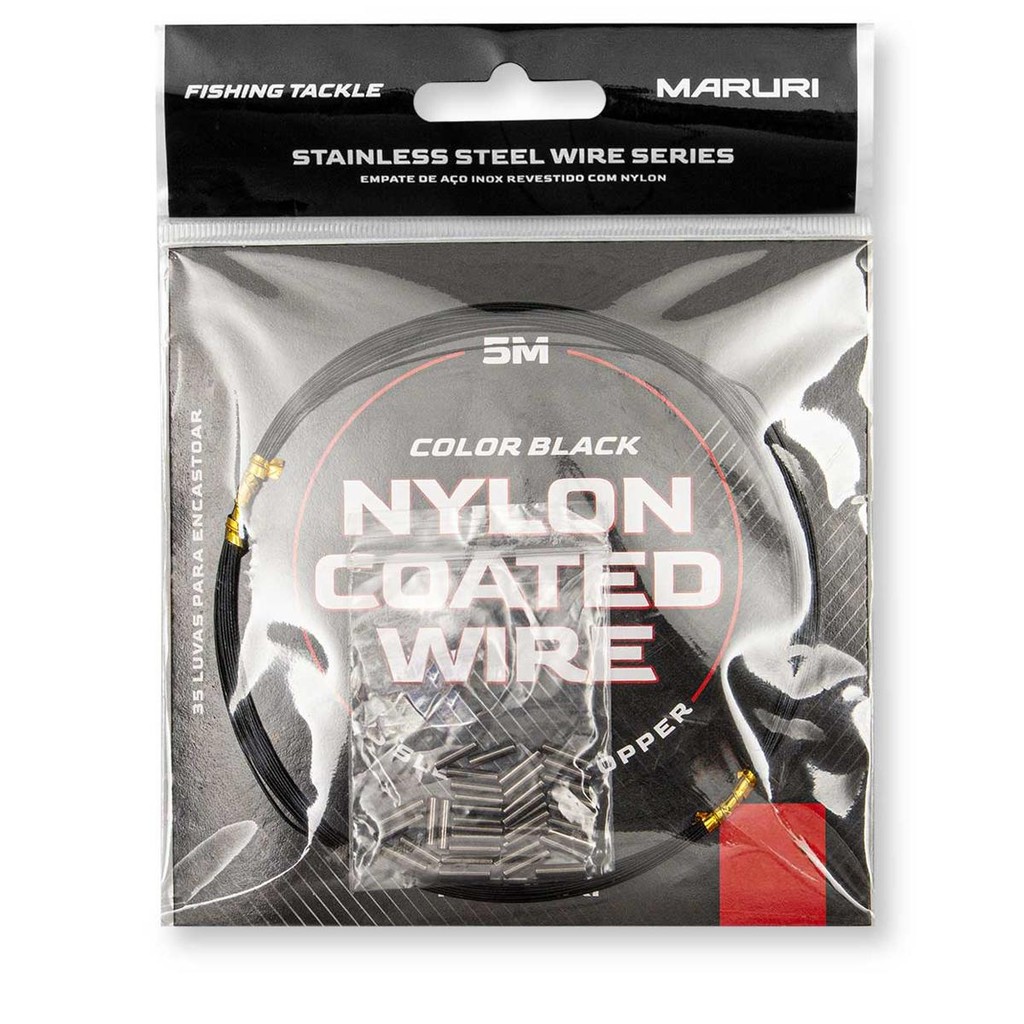 Cabo de Aço Color Black 70lb 5m - Maruri em Oferta na Shopee