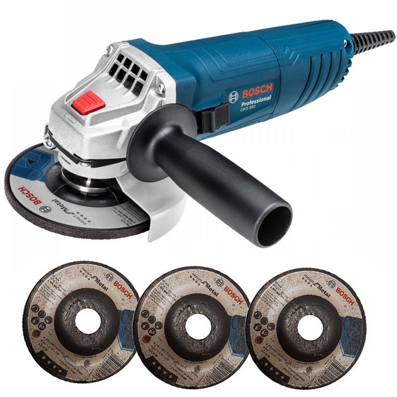 Esmerilhadeira Angular 4.1/2 POL 850W GWS 850 com 3 Discos BOSCH em Oferta na Shopee