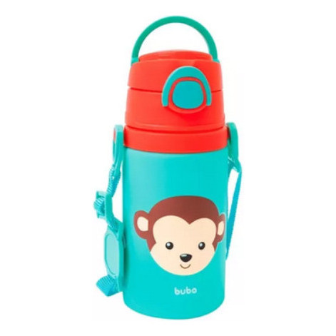 Garrafinha De Água Alumínio Squeeze Infantil Canudo Retrátil