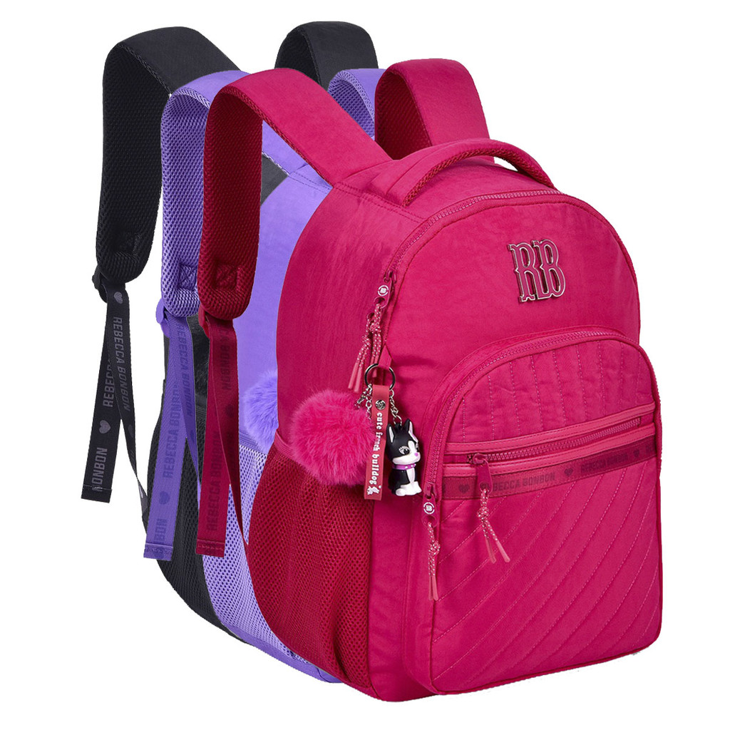 Mochila Feminina Crinkle com Matelassê 17,5 Rebecca Bonbon