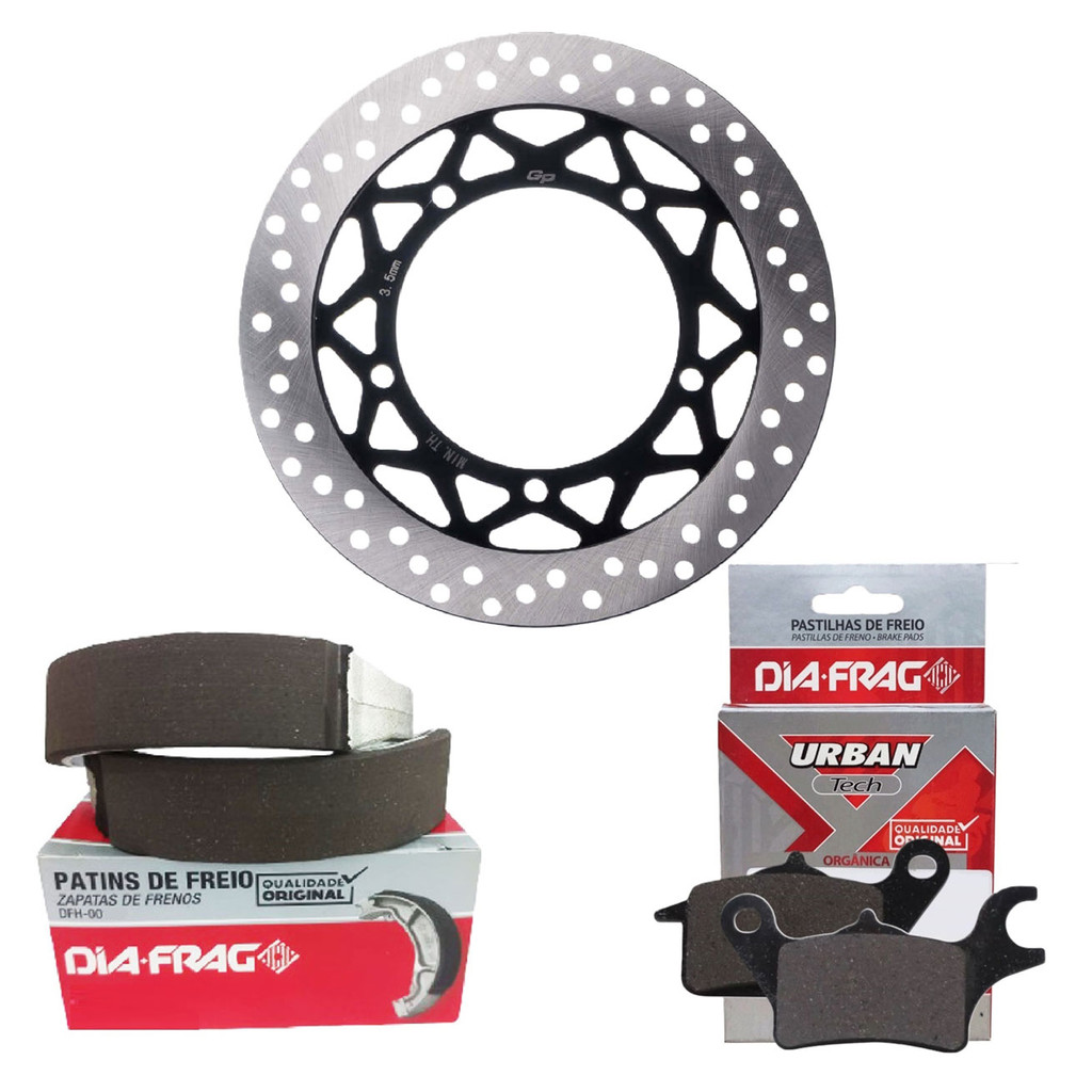 Disco de Freio Dianteiro Factor 125i /  Fazer 150 Ubs / Factor 150 2016-2025 + Pastilhas e Lonas Diafrag em Oferta na Shopee