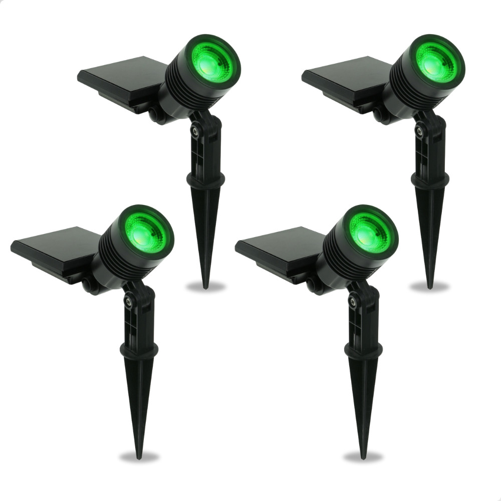 Kit 4 Espetos Refletor Led Spot Solar Verde Externo Jardim em Oferta na Shopee