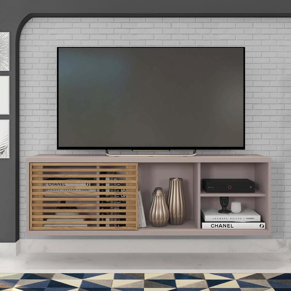 Rack Bancada Para TV 55 Polegadas Multiverso Cinza Caemmun - Home & Living