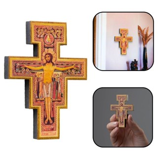 Crucifixo São Damião Cruz de Mão ou Porta Madeira 7.5 cm em Oferta na Shopee