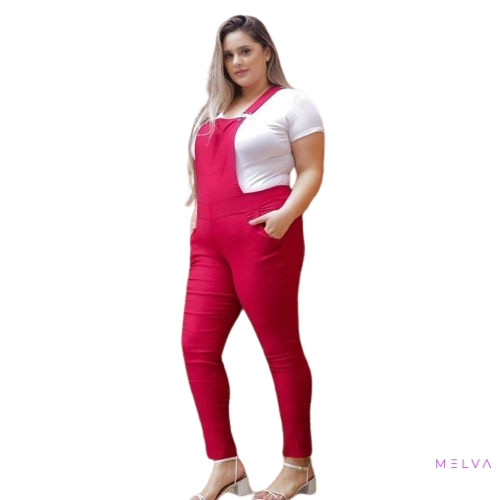 Macacão Feminino  Plus Size Jardineira Longo Feminino G1 G2 G3