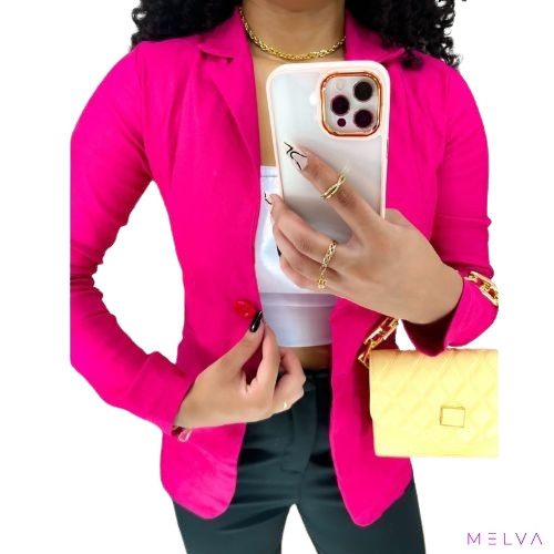 Blazer Bengaline Max Casaco Estilo Terninho Feminino Alongado Tendencia
