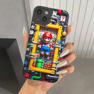 Capa De Telefone Para iPhone 16 15 14 13 12 11 Pro Max Silicone Colorida X XR XS 8 7 SE 2020 15 14 16 Plus 12 13 Mini Super M-Marios Bros em Oferta na Shopee