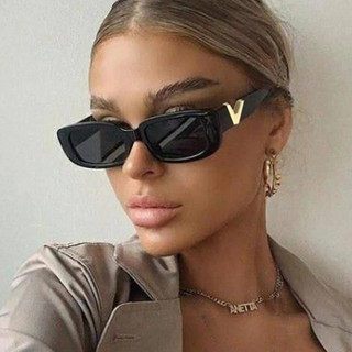 Óculos de sol V armação pequena quadrada moda femininas e mascolinos óculos de sol Anti-ultravioleta UV400