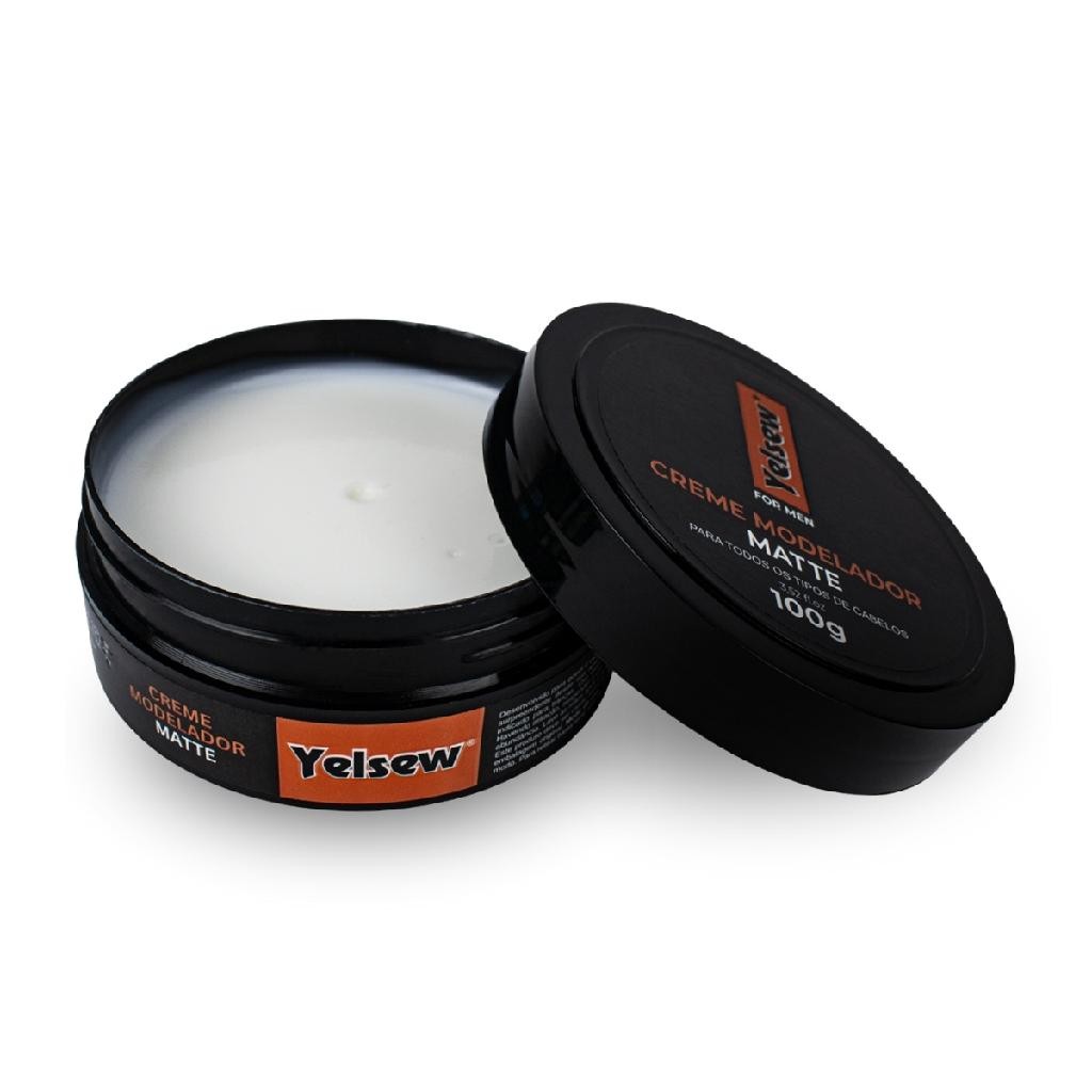 Creme Modelador Pomada Matte Fosco Cabelo 100g, Yelsew Barbearia Cuidados com o Cabelo Masculino