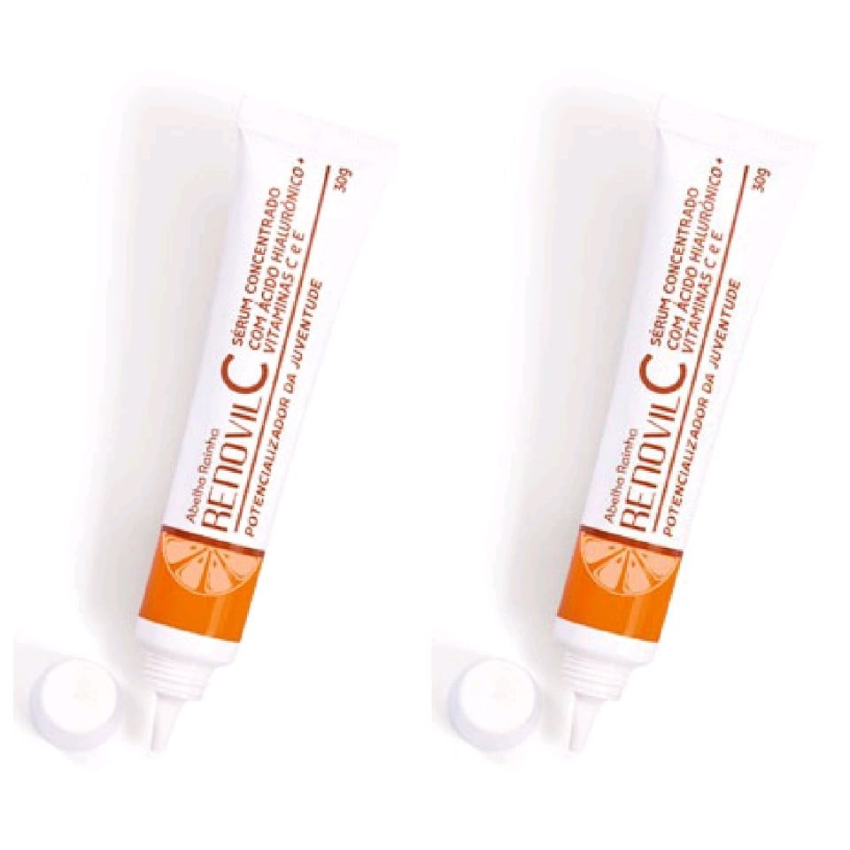 Kit 2 Renovil Sérum Concentrado Potencializador da Juventude com Ácido Hialurônico e vitamina C e E 30g Abelha Rainha