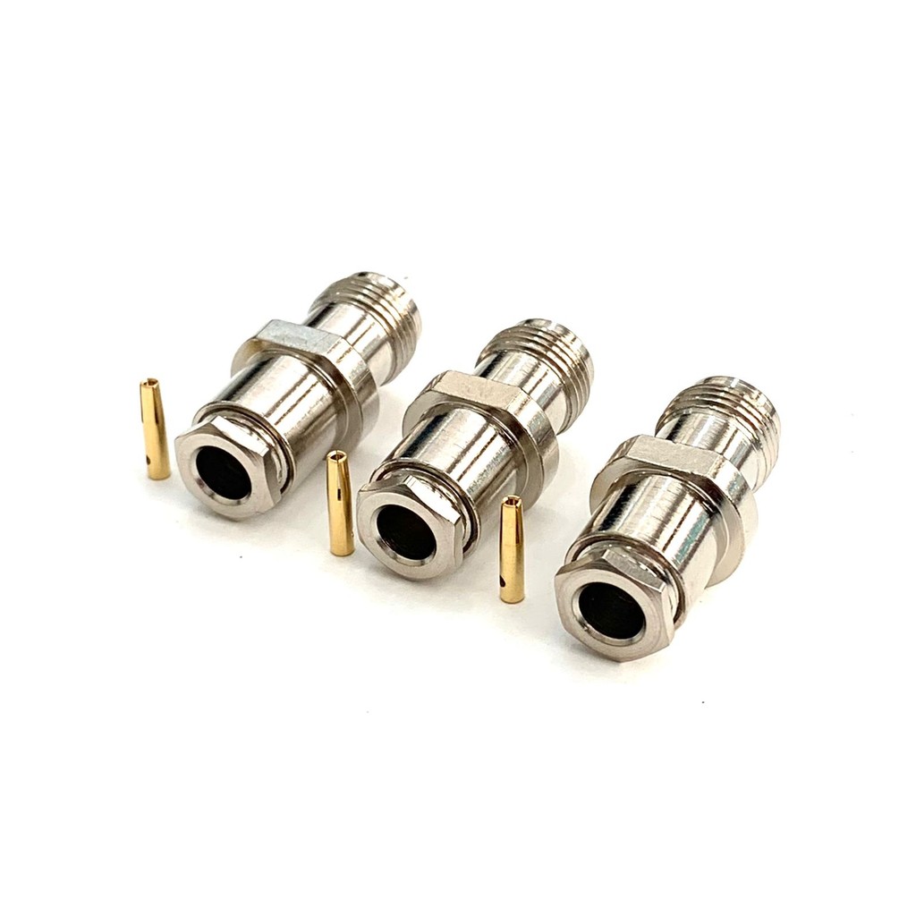 03 Conector TNC Fêmea Reto Prensa RG58 Extensão Emenda KLC