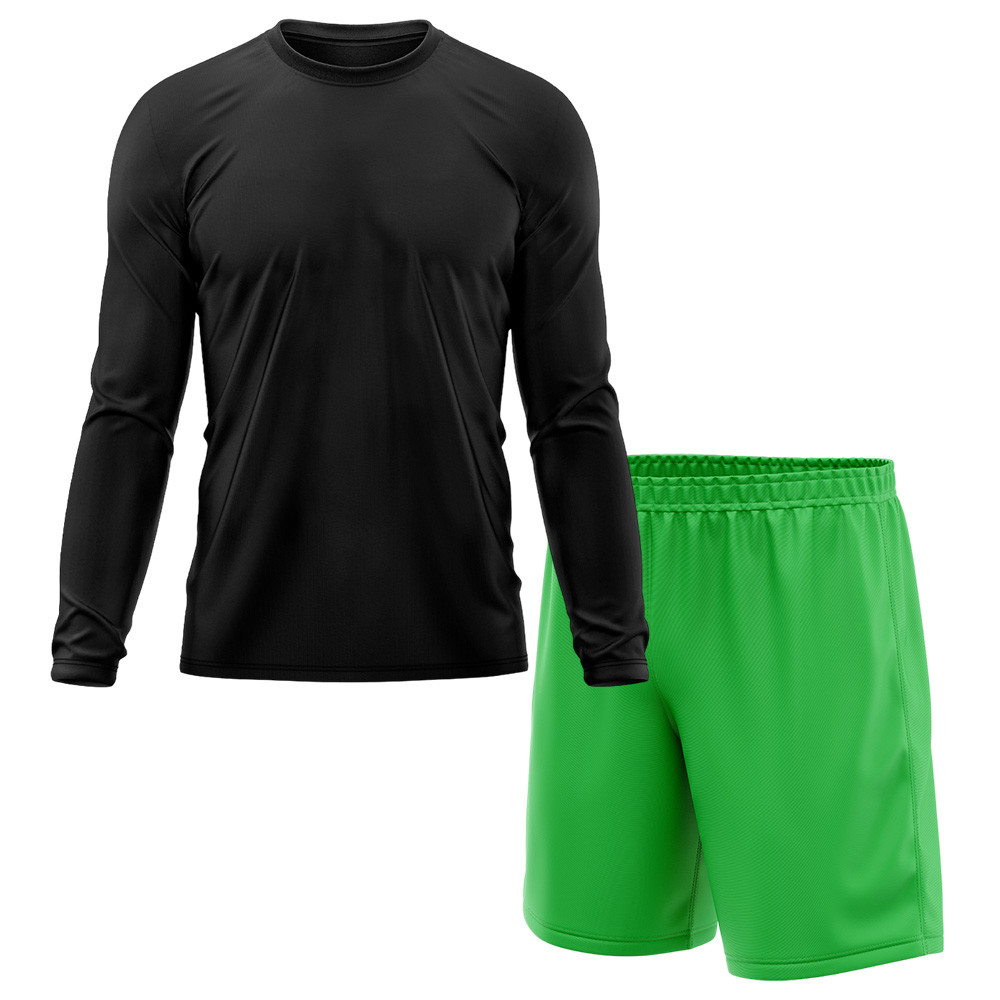 Kit Calção Short Futebol Basquete Verde + Manga Longa Masculina Segunda Pele Dry