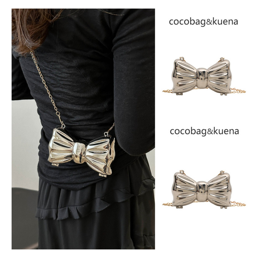 Bolsa feminina com laço metálico para mini festas Yb005 yobel em Oferta na Shopee