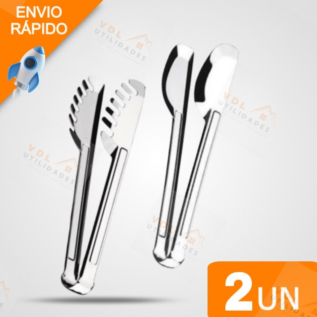 Kit Cozinha 2 peças Pegador Universal, Pegador Massa em Aço Inox