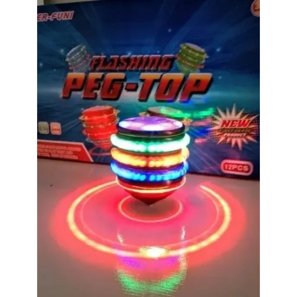 Pião Musical Luminoso Com Lançador Automatico Piao Com Luz e Som Laser Brinquedo Infantil para Meninos e Meninas