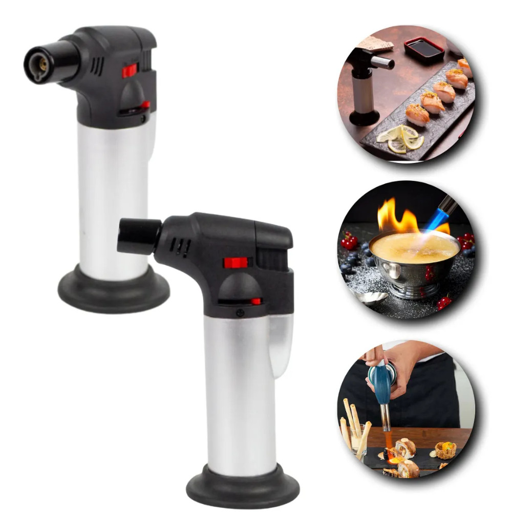 Mini Maçarico Portátil Gás Acendimento Automático Regulável- Wellmix