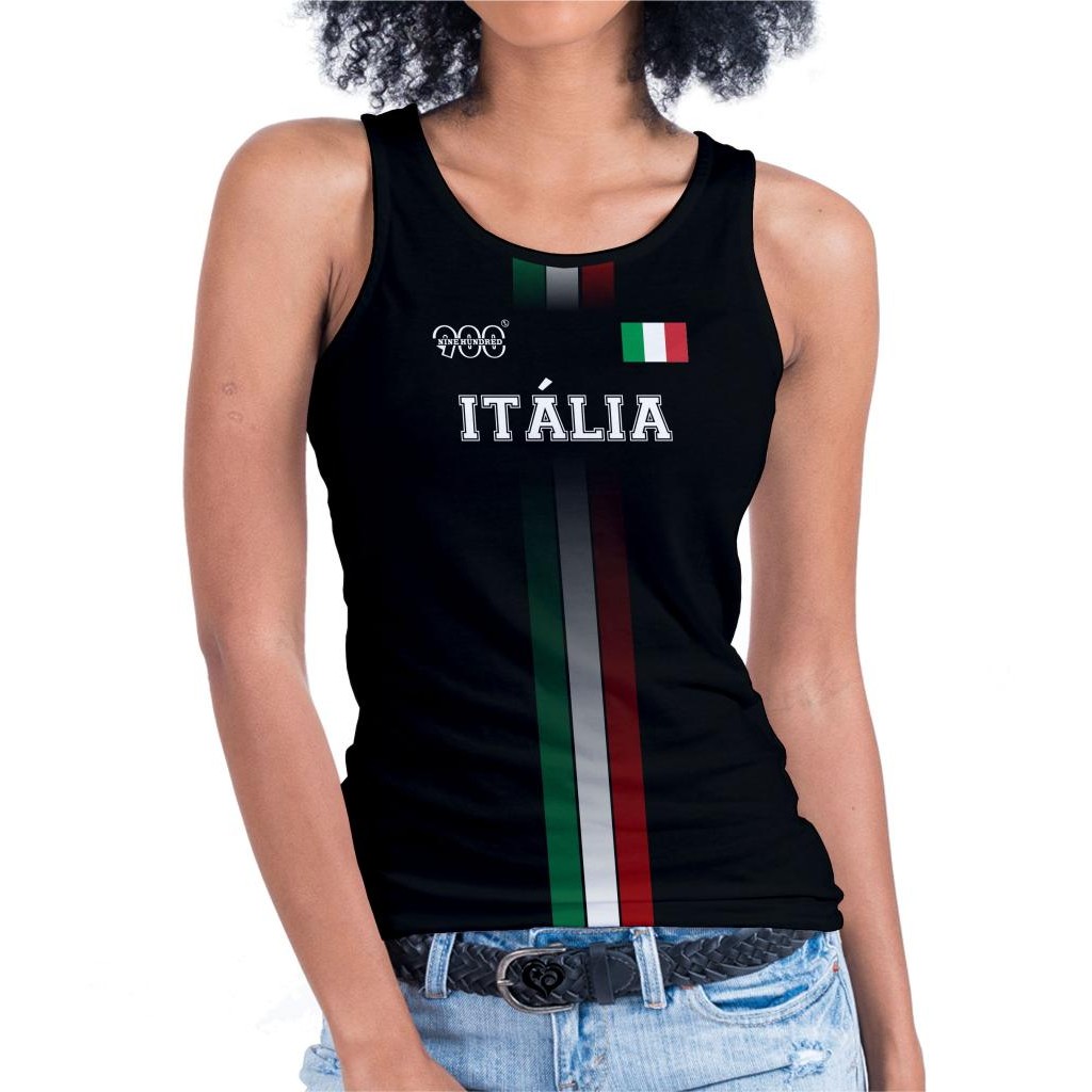 Regata Itália UV50 Feminina Blusa Uniforme Volei Basquete