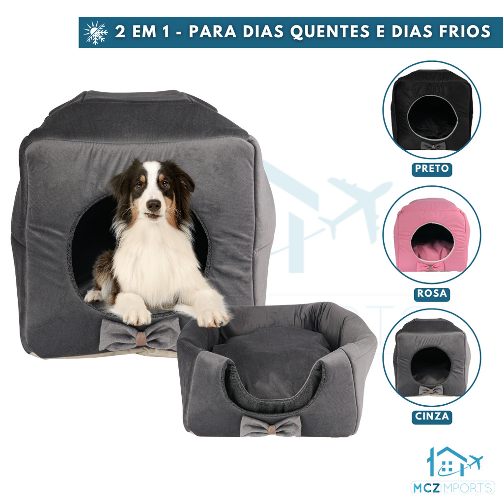 Cama Toca Iglu 3 em 1 para Cachorro e Gato Caminha Pet com Almofada Brinquedo Para Pets em Oferta na Shopee