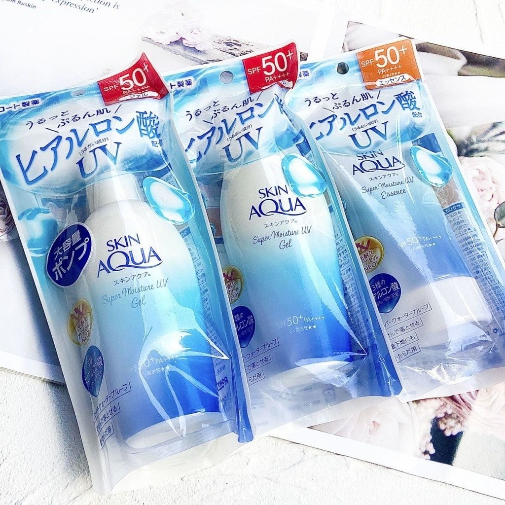 protetor solar Skin aqua Rohto, protetor solar Skin aqua Ultra Hidratante SPF50, gel refrescante UV 140ML AEVR
