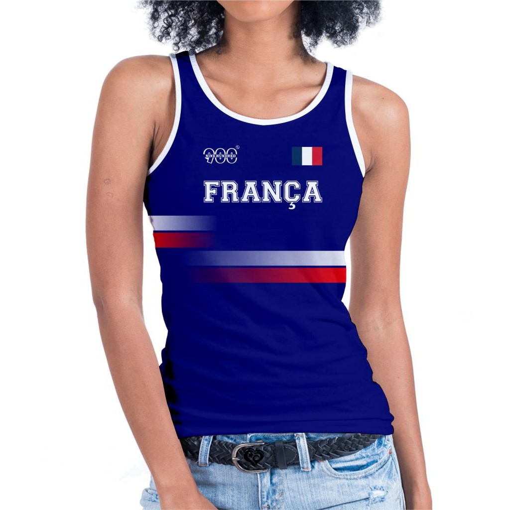 Regata França UV50 Feminina Blusa Uniforme Volei Basquete