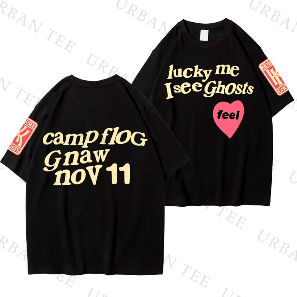 Camiseta Basica Algodao Kanye West Lucky Me I See Ghosts Album Unissex