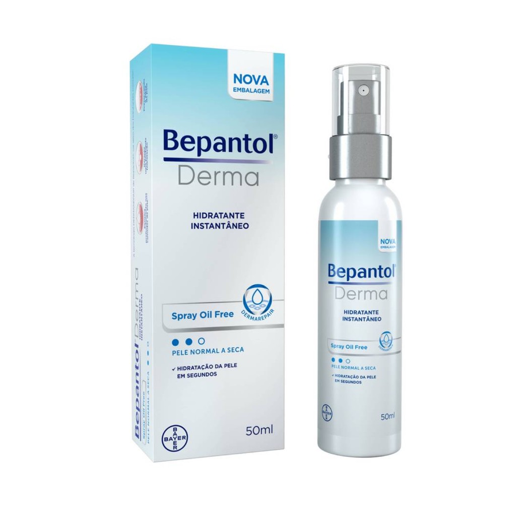 Bepantol Derma Hidratante Corporal e Hidratante Facial Hidratação Instantânea Spray 50ml em Oferta na Shopee