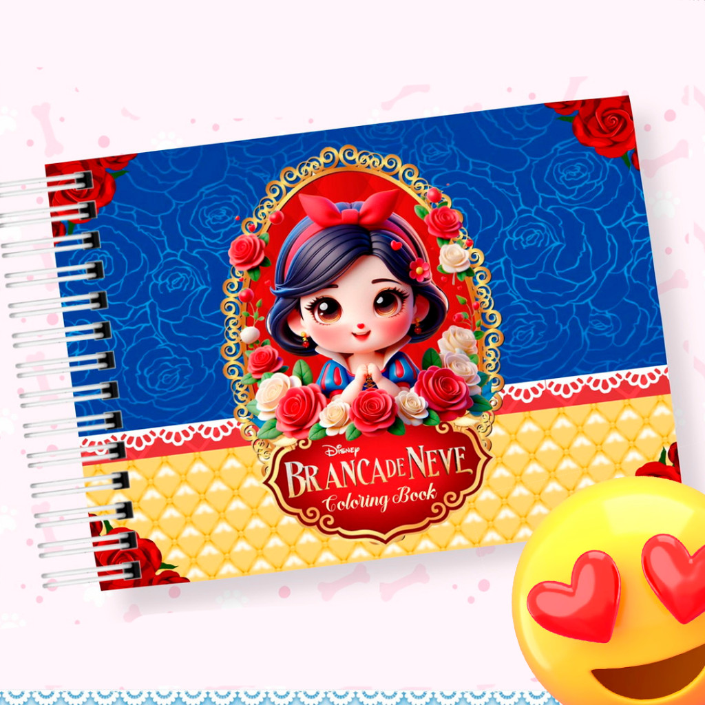 Princesa Branca  – Big Livro de Colorir A5 Horizontal - Color Book -Princesa  de Neve