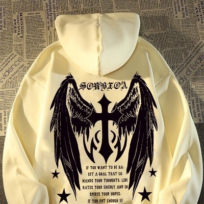 Casaco de frio suéter cruz anjo frente e costa Blusa de Frio Moletom Promoção Envio Rápido