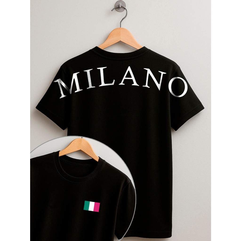 Camiseta Algodão Juvenil e Infantil Unissex Milano Itália Cidade Menino Menina Streetwear envio rapido