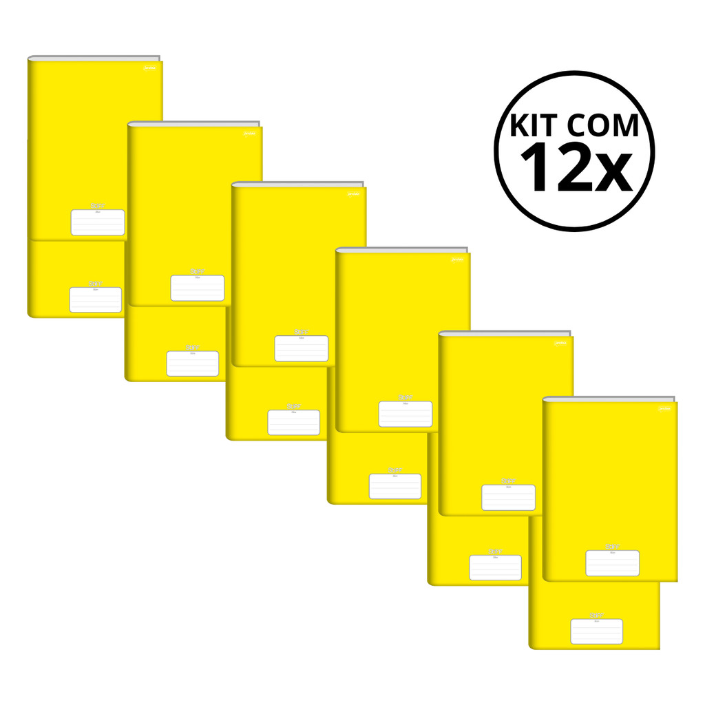 Kit Com 12 Caderno Brochura 96 Fls Pautado Capa Dura - Stiff KITS:KIT 04 em Oferta na Shopee