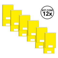 Kit Com 12 Caderno Brochura 96 Fls Pautado Capa Dura - Stiff KITS:KIT 04