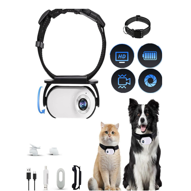 Câmera De Polegar Para Animais De Estimação 1080P HD Wearable Cat Dog POV Anti …