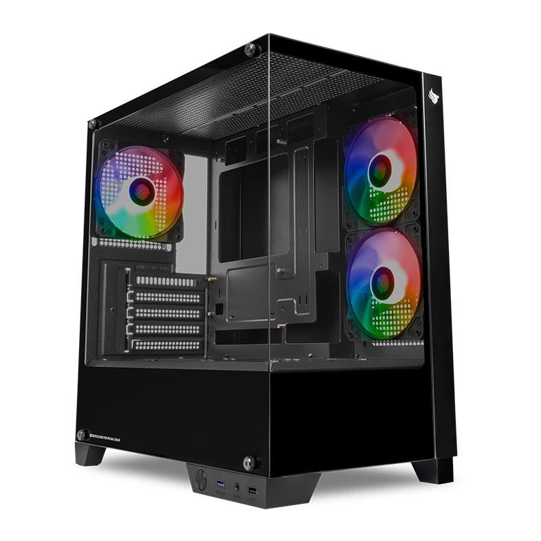 Gabinete Gamer Pichau Magpie 4XB, Mini-Tower, Lateral de Vidro, Com 3 Fans, Preto, PG-MAG4XB-BK3F