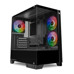 Gabinete Gamer Pichau Magpie 4XB, Mini-Tower, Lateral de Vidro, Com 3 Fans, Preto, PG-MAG4XB-BK3F