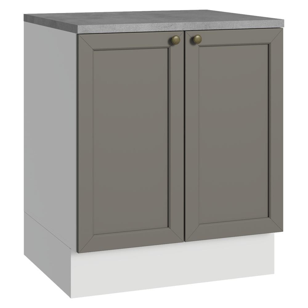 Balcão de Cozinha 70 cm 2 Portas Branco/Cinza Vik Madesa