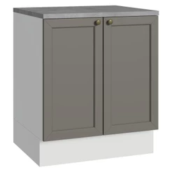 Balcão de Cozinha 70 cm 2 Portas Branco/Cinza Vik Madesa