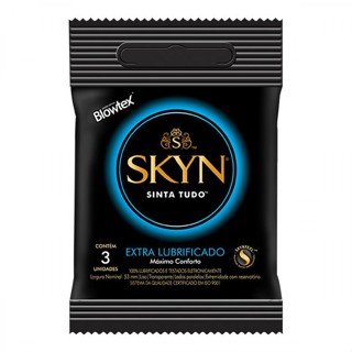 Preservativo Blowtex Skyn Extra Lubrificado Com 3 Unidades em Oferta na Shopee