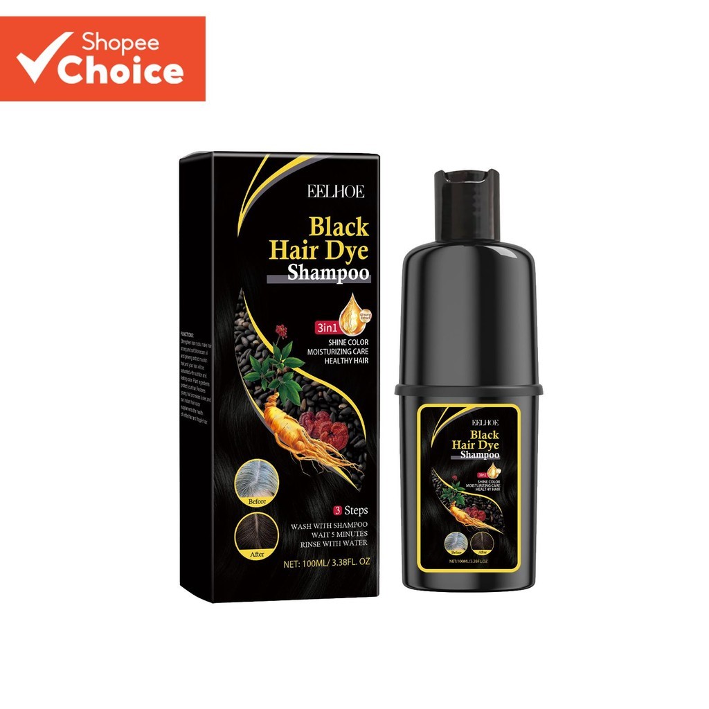 Eelhoe Shampoo Branco A Preto 1 Unidade Extrato Hidratar Limpo Suave Enegrecer Cuidados Com Os Cabelos