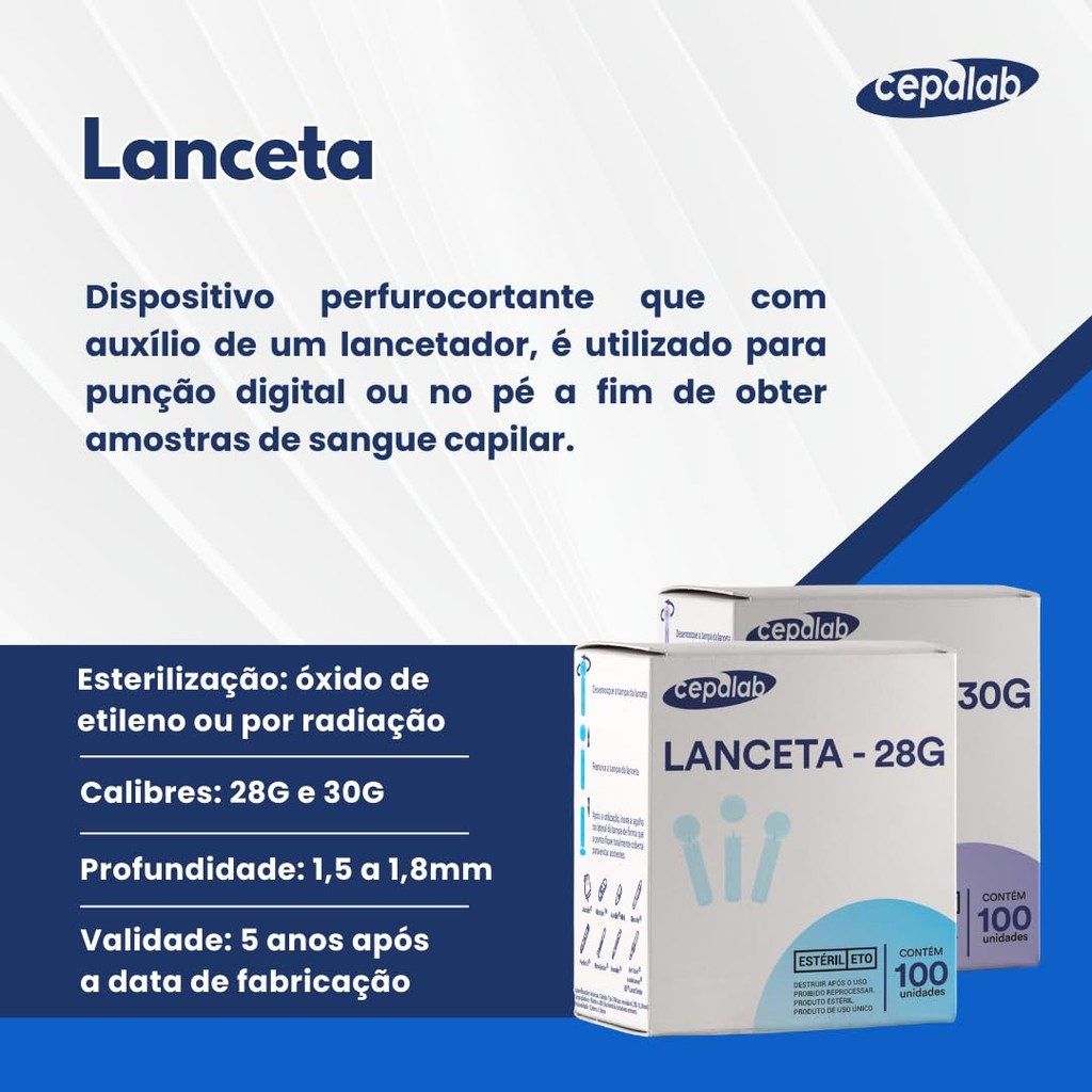Lanceta Universal Cepalab 28g - 100un