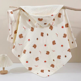 Toalha de Banho Para Bebê 100% algodão Com Capuz Super Macia Absorvente Para Recém-nascidos CriançasManta Para Banho em Oferta na Shopee