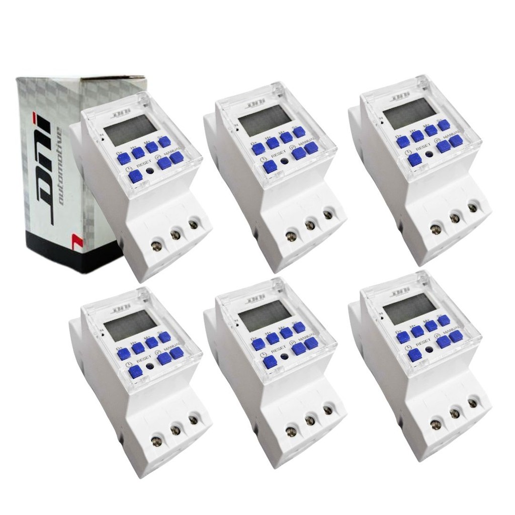 Kit 6 Timer Digital Quadro de Energia Com 56 Programações Semanais 8 Programações Diárias 220v