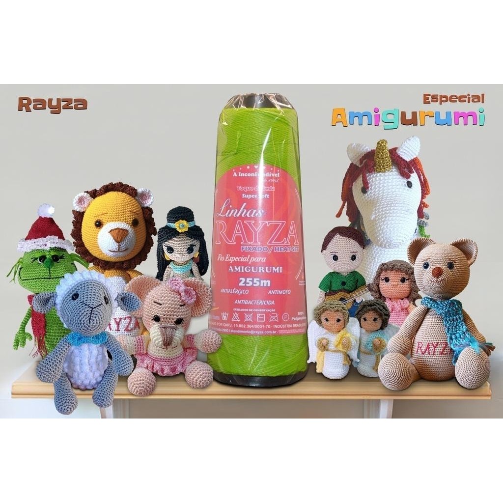 Linha RAYZA Amigurumi - Ideal para Crochê e Amigurumi - Tex 288 - Cor 042 Pistache