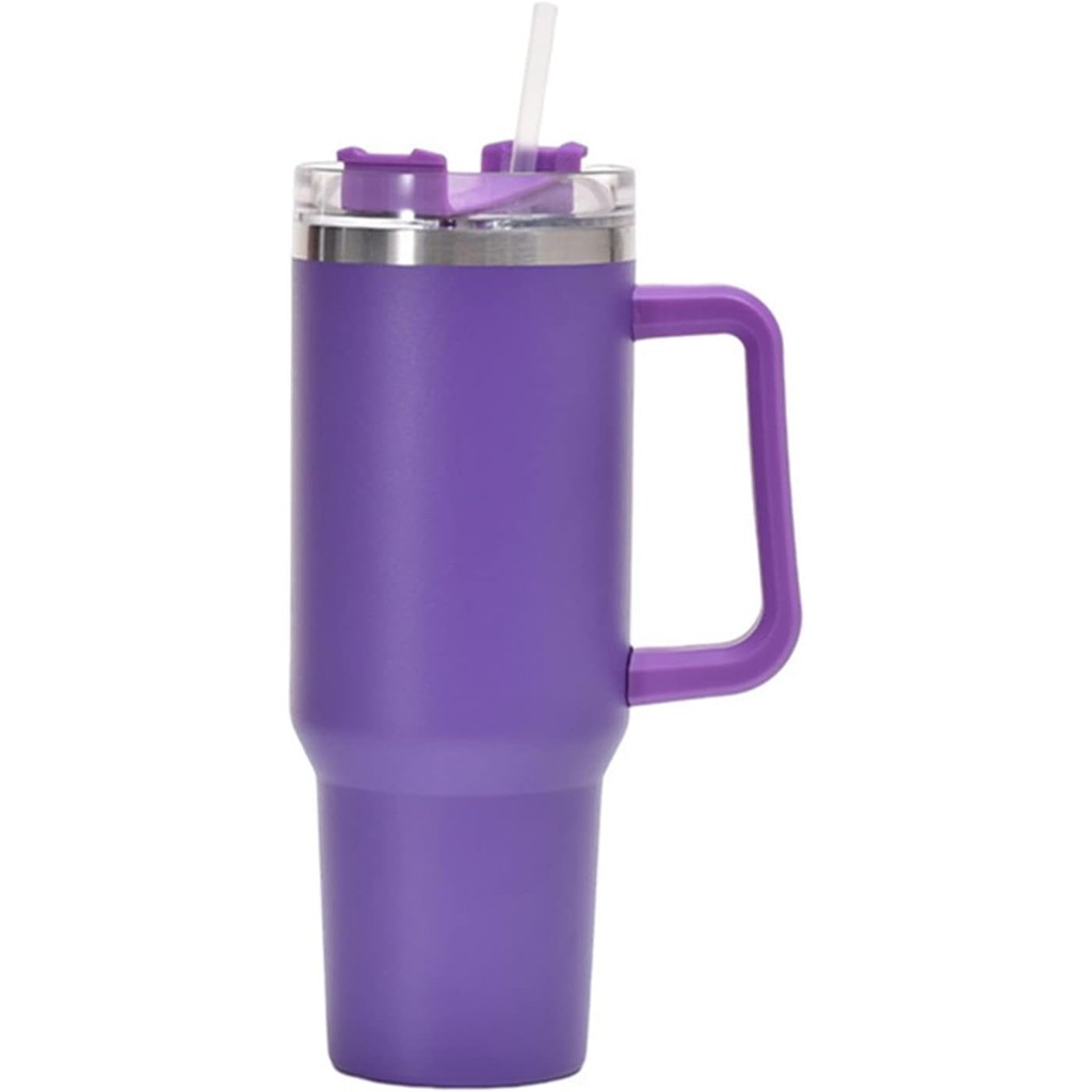Copo Térmico com Tampa 1200 Ml Caneca Térmica Com Canudo e Tampa Grande Inox Parede Dupla (Roxo) - YODHE em Oferta na Shopee