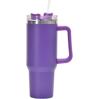Copo Térmico com Tampa 1200 Ml Caneca Térmica Com Canudo e Tampa Grande Inox Parede Dupla (Roxo) - YODHE